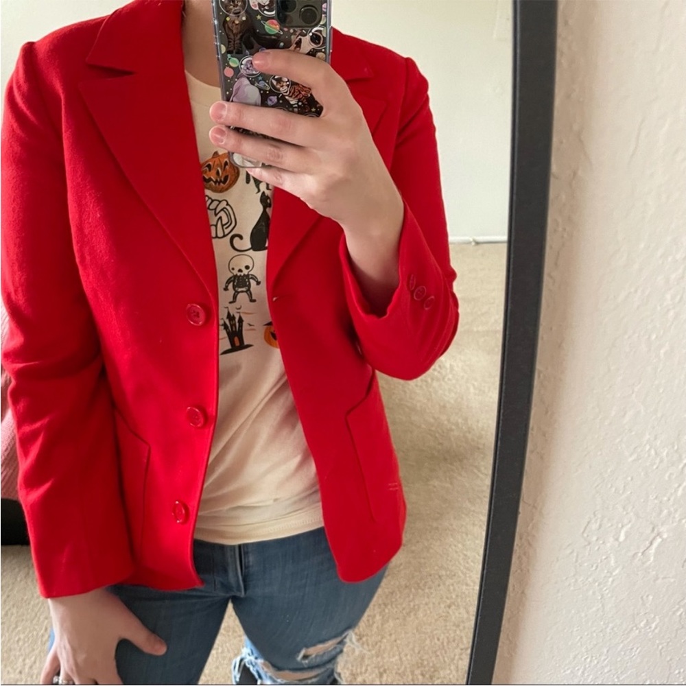 Vintage Pendleton red wool blazer suit jacket 10 (small) - Picture 3 of 10